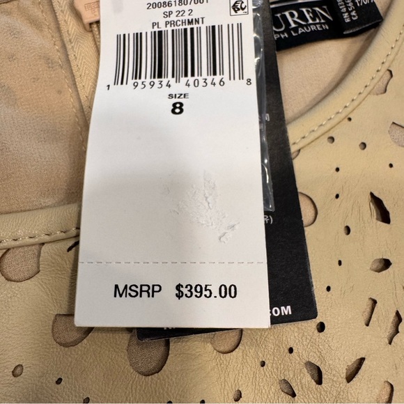 Ralph Lauren Black Label Women’s Top, Lamb Leather Peplum Cutout, Size 8 NWT - Picture 12 of 12